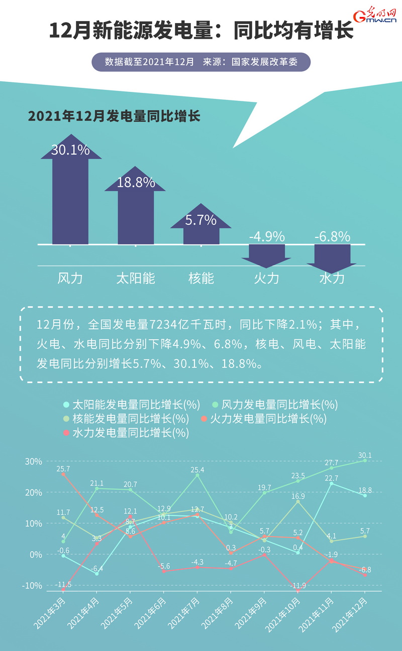 【2021中国经济年报】2021年全国发用电量均有增长 可再生能源发电量增速明显(图2)