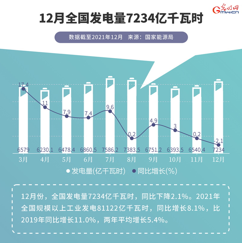 【2021中国经济年报】2021年全国发用电量均有增长 可再生能源发电量增速明显(图1)