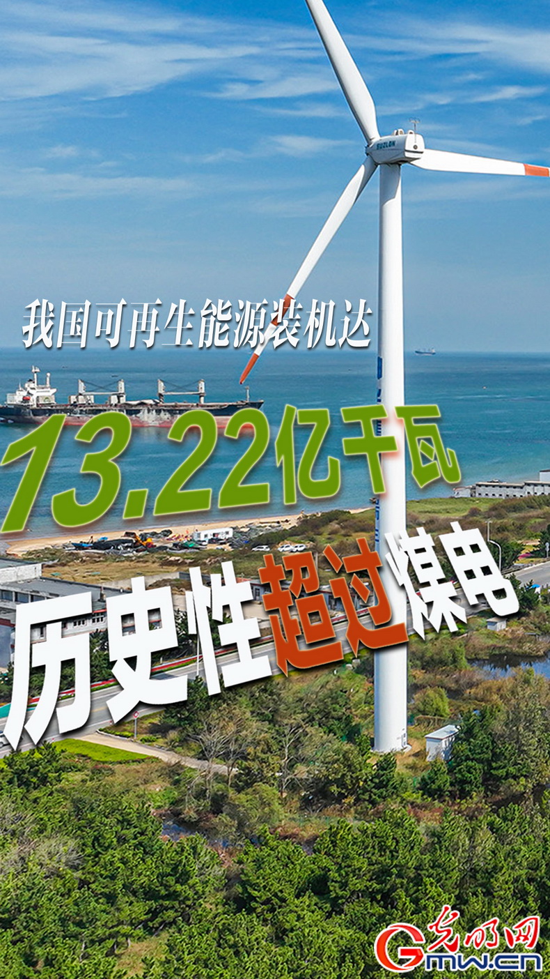 海报丨历史性超过煤电！我国可再生能源装机达1322亿千瓦聚享游(图1)