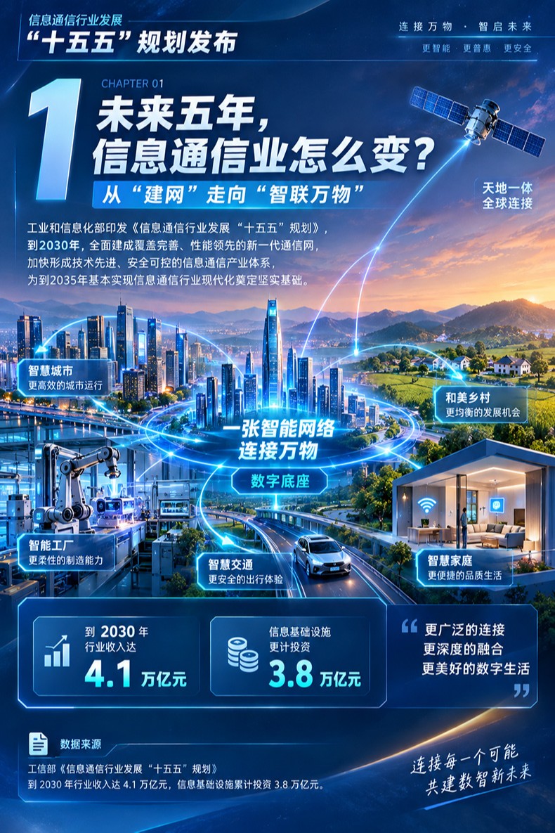 信息通信业“十五五”规划发布：未来五年，网络更强、算力更足、应用更实！