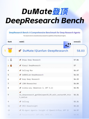 百度搭子DuMate登顶PinchBench